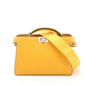 Fendi Peekaboo ISeeU Leather Two-Way Handbag Yellow